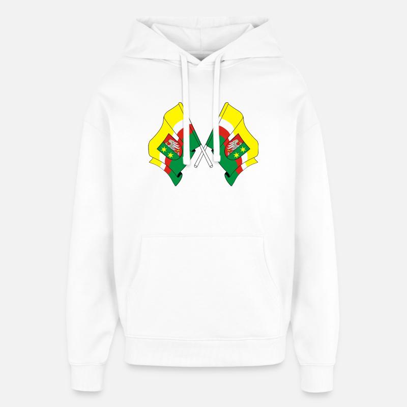 Deux drapeaux Lubusz - Sweat à capuche unisexe Stanley/Stella Oversized - blanc