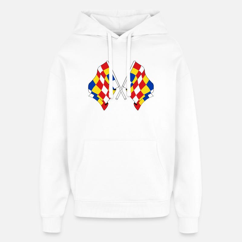 Deux drapeaux Anvers Belgique - Sweat à capuche unisexe Stanley/Stella Oversized - blanc
