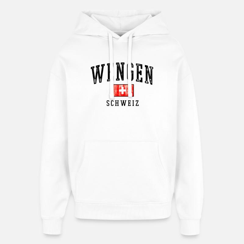 Emblème Wengen Suisse - Sweat à capuche unisexe Stanley/Stella Oversized - blanc