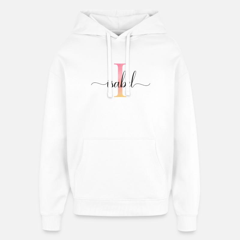 J | Monogramme | Nom | Isabelle |Aquarelle - Sweat à capuche unisexe Stanley/Stella Oversized - blanc