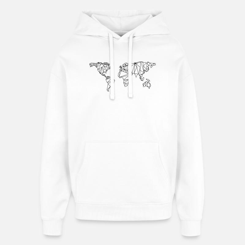 World map - Oversized Unisex Hoodie by Stanley/Stella - white