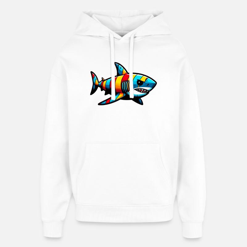 Requin - Sweat à capuche unisexe Stanley/Stella Oversized - blanc