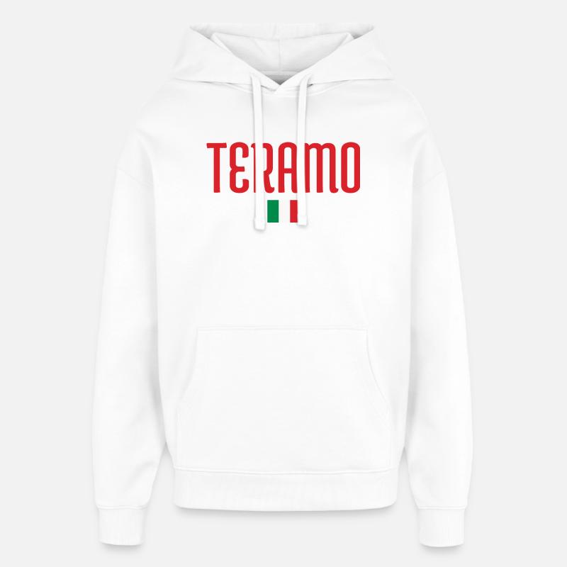 TERAMO-Vibrant Drapeau Italien Design - Sweat à capuche unisexe Stanley/Stella Oversized - blanc