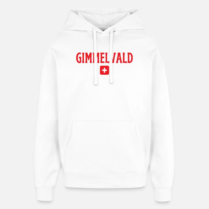 GIMMELWALD Suisse Drapeau - Sweat à capuche unisexe Stanley/Stella Oversized - blanc