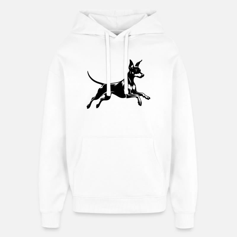 Pinscher nain - Sweat à capuche unisexe Stanley/Stella Oversized - blanc