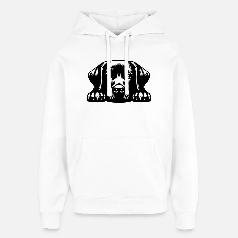 Labrador Head with Paws - Oversized Unisex Hoodie by Stanley/Stella - white