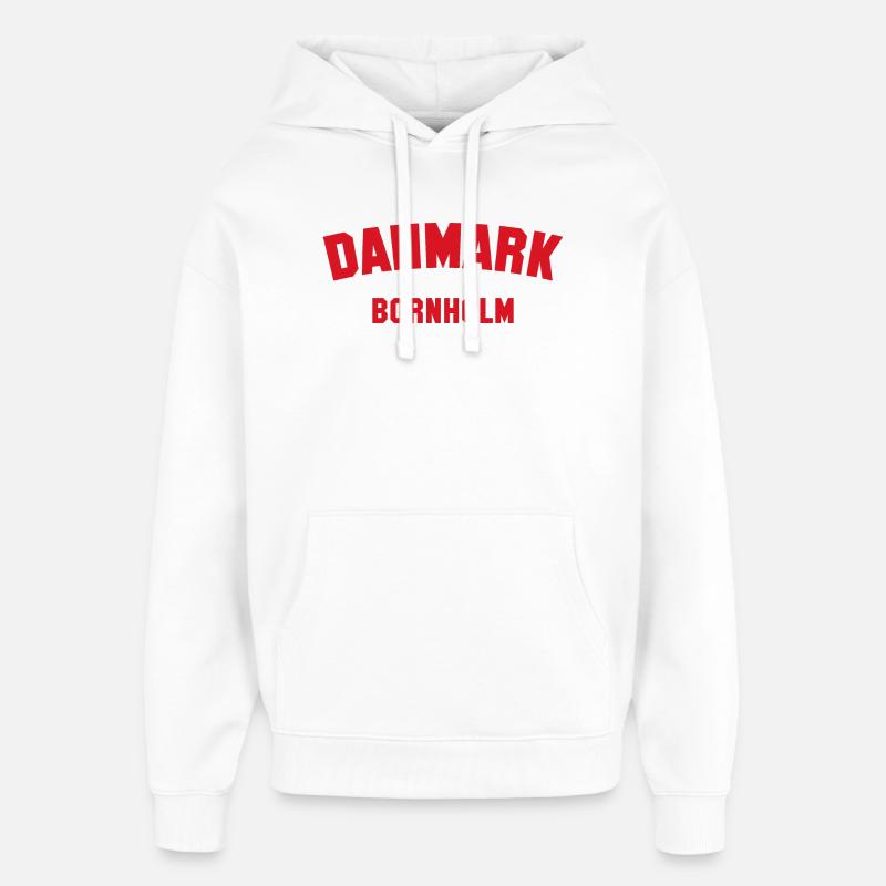 BORNHOLM, Danemark, Danemark - Sweat à capuche unisexe Stanley/Stella Oversized - blanc