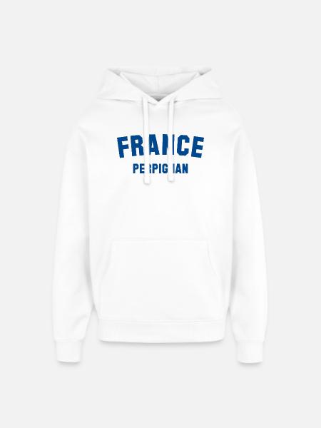 PERPIGNAN, France, France - Oversized Unisex Hoodie by Stanley/Stella - white