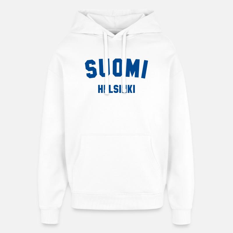 HELSINKI, Suomi, Finlande - Sweat à capuche unisexe Stanley/Stella Oversized - blanc