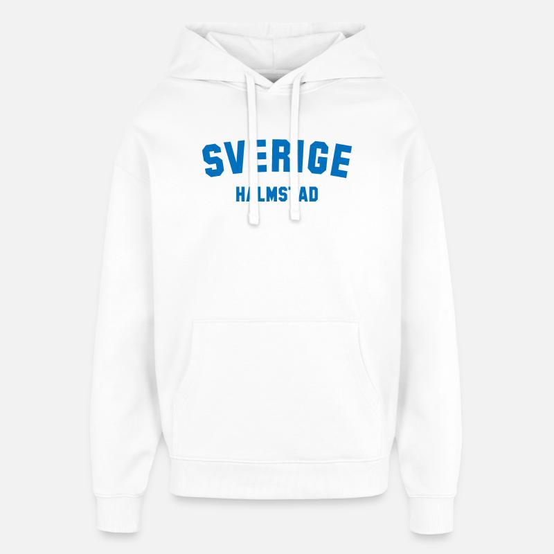 HALMSTAD Suède Schweden - Sweat à capuche unisexe Stanley/Stella Oversized - blanc