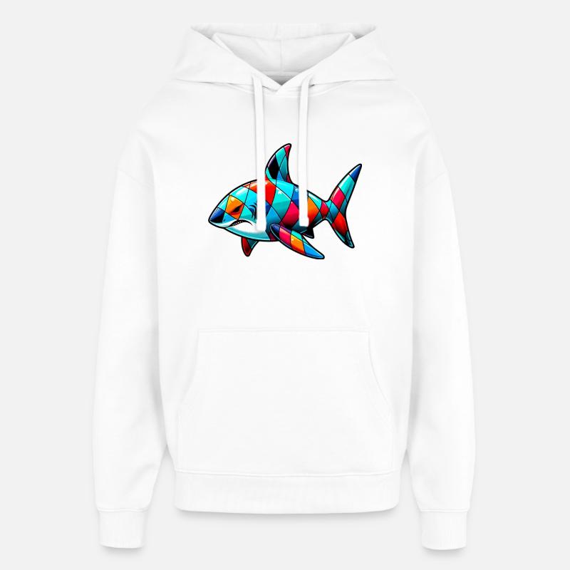 Requin - Sweat à capuche unisexe Stanley/Stella Oversized - blanc