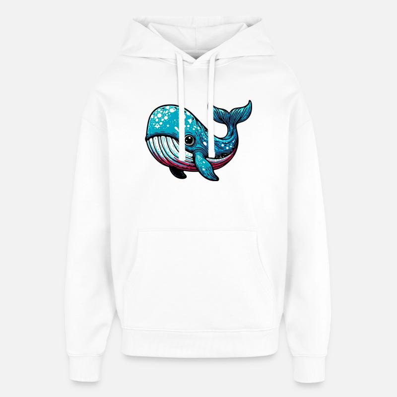 Baleine - Sweat à capuche unisexe Stanley/Stella Oversized - blanc