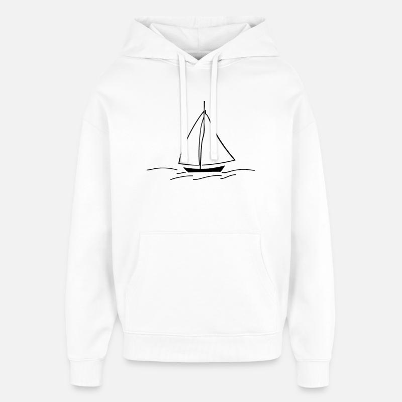 Voilier 2 - Sweat à capuche unisexe Stanley/Stella Oversized - blanc