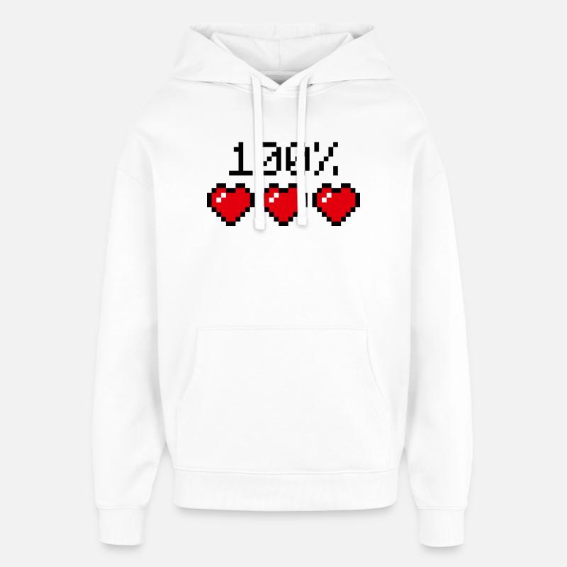 Hundertprozent Statement Partner oder Sportler - Oversized Unisex Hoodie von Stanley/Stella - Weiß