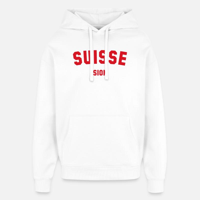 SION Suisse Switzerland Schweiz - Sweat à capuche unisexe Stanley/Stella Oversized - blanc
