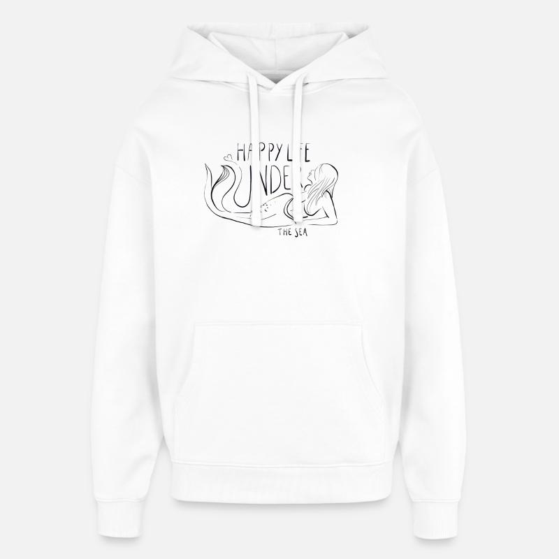 Vie heureuse Sirène - Sweat à capuche unisexe Stanley/Stella Oversized - blanc