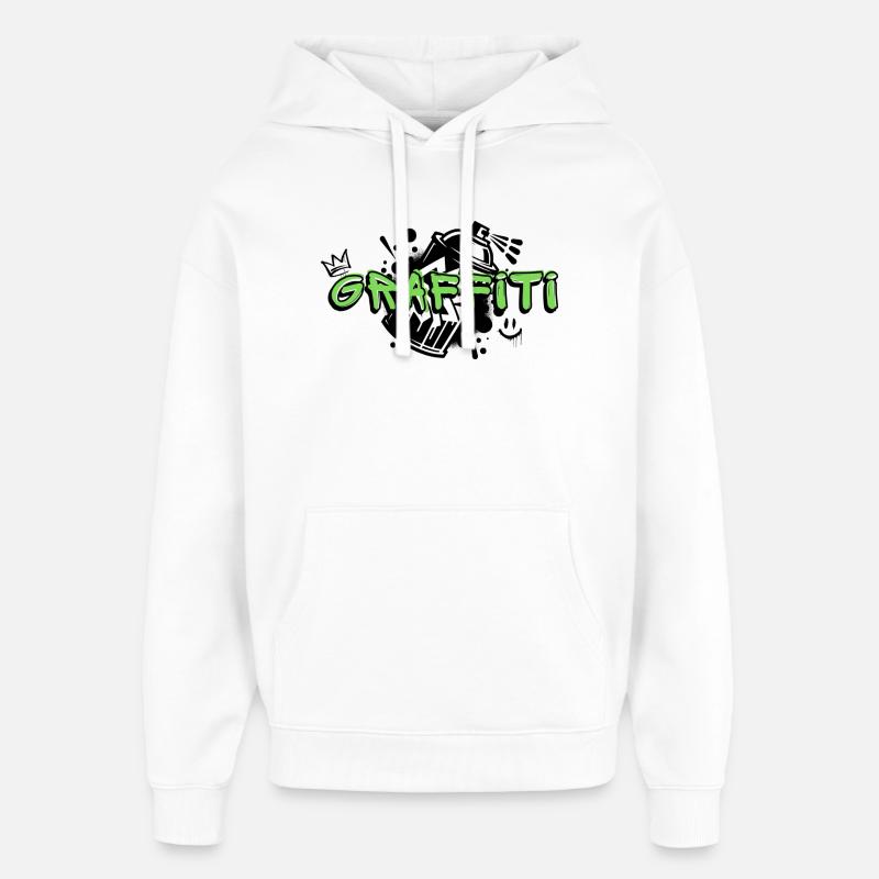 Graffiti - Hættetrøje unisex Stanley/Stella Oversized - hvid