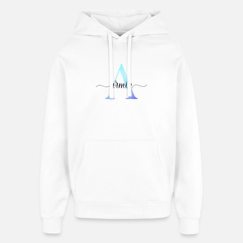 A| Monogramme | Nom | Armin | Aquarelle - Sweat à capuche unisexe Stanley/Stella Oversized - blanc