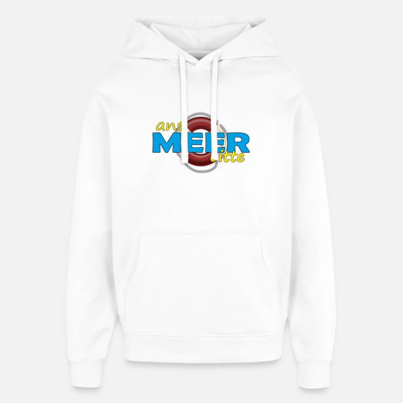 À LA MER S’IL VOUS PLAÎT - Sweat à capuche unisexe Stanley/Stella Oversized - blanc