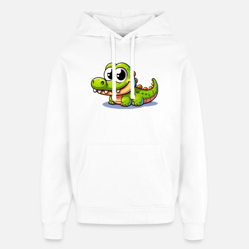 Alligator Crocodile - Sweat à capuche unisexe Stanley/Stella Oversized - blanc