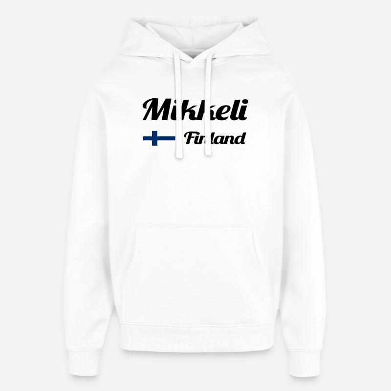 Mikkeli Finlande- Imprimés élégants - Sweat à capuche unisexe Stanley/Stella Oversized - blanc