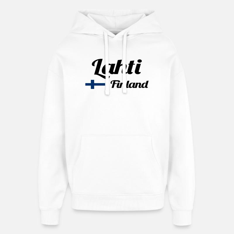 Lahti, Finlande - Imprimés élégants - Sweat à capuche unisexe Stanley/Stella Oversized - blanc