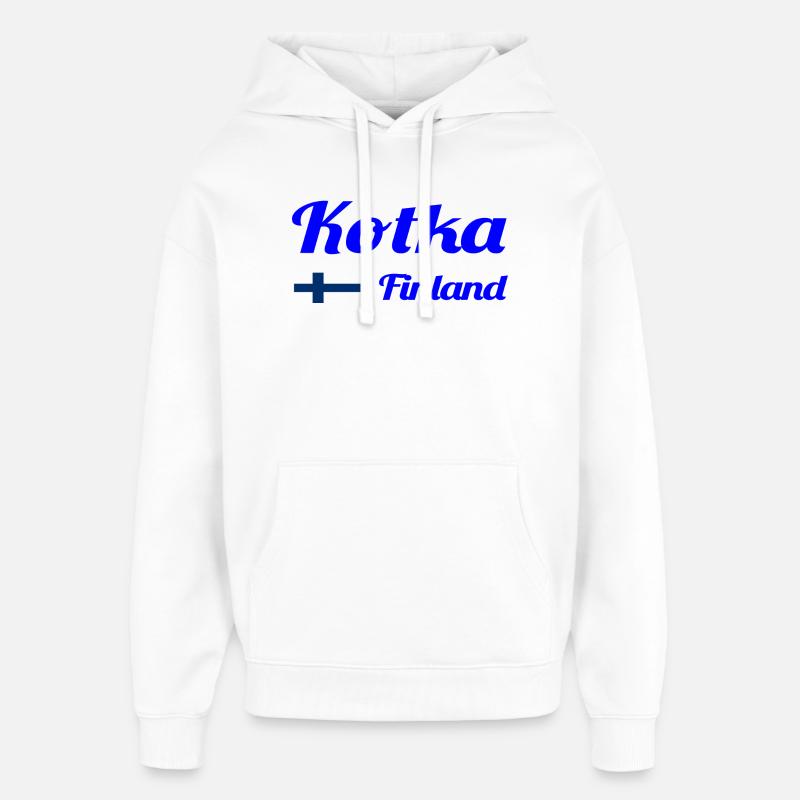 Kotka Finlande - Imprimés élégants - Sweat à capuche unisexe Stanley/Stella Oversized - blanc