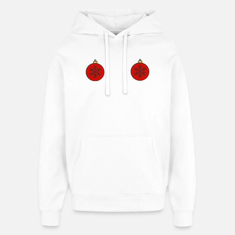 Boules de Noël - Sweat à capuche unisexe Stanley/Stella Oversized - blanc