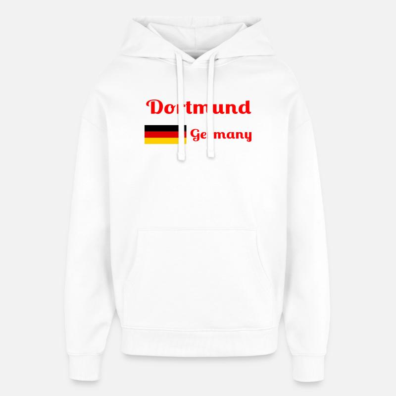 Dortmund, Allemagne - Imprimés élégants - Sweat à capuche unisexe Stanley/Stella Oversized - blanc