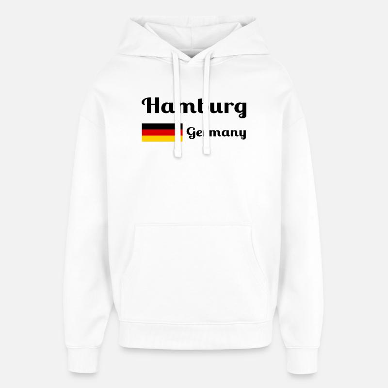 Hambourg, Allemagne - Imprimés élégants - Sweat à capuche unisexe Stanley/Stella Oversized - blanc