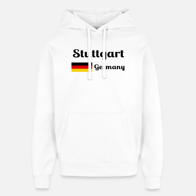 Stuttgart Allemagne - Imprimés élégants - Sweat à capuche unisexe Stanley/Stella Oversized - blanc