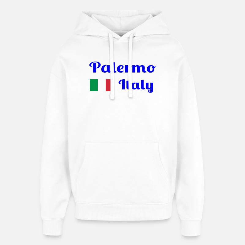 Palerme, Italie - Imprimés élégants - Sweat à capuche unisexe Stanley/Stella Oversized - blanc