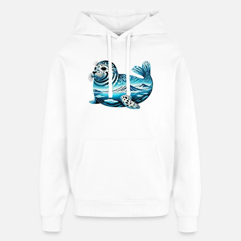 Phoque - Sweat à capuche unisexe Stanley/Stella Oversized - blanc