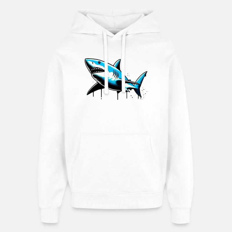 Requin - Sweat à capuche unisexe Stanley/Stella Oversized - blanc