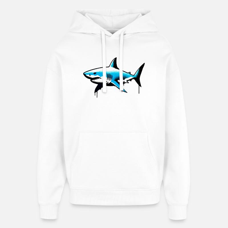 Requin - Sweat à capuche unisexe Stanley/Stella Oversized - blanc