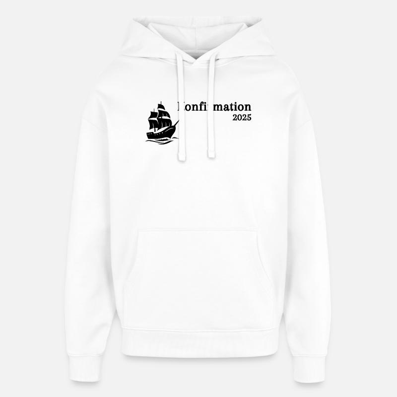 Konfirmation 2025 Schiff segelt heran - Oversized Unisex Hoodie von Stanley/Stella - Weiß