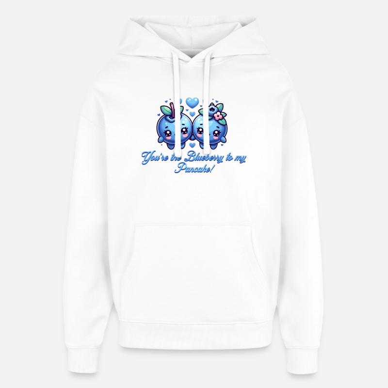 Süßes Design mit Blaubeeren - Oversized Unisex Hoodie von Stanley/Stella - Weiß