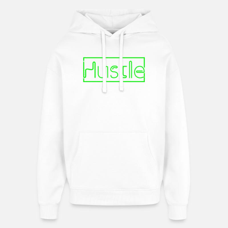 Impression d’arrière-plan néon futuriste - Sweat à capuche unisexe Stanley/Stella Oversized - blanc