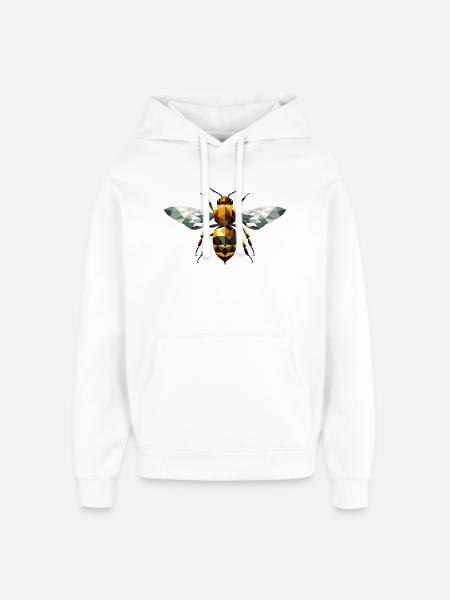 Bi med harmoniske gule og brune toner - Hættetrøje unisex Stanley/Stella Oversized - hvid