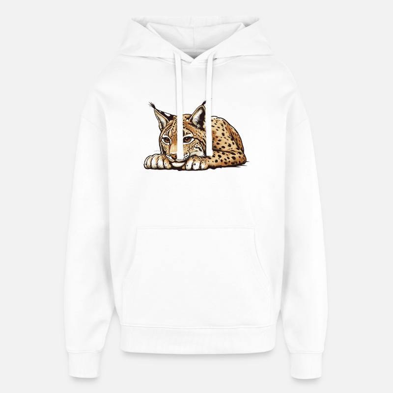 Luchs - Oversized Unisex Hoodie von Stanley/Stella - Weiß