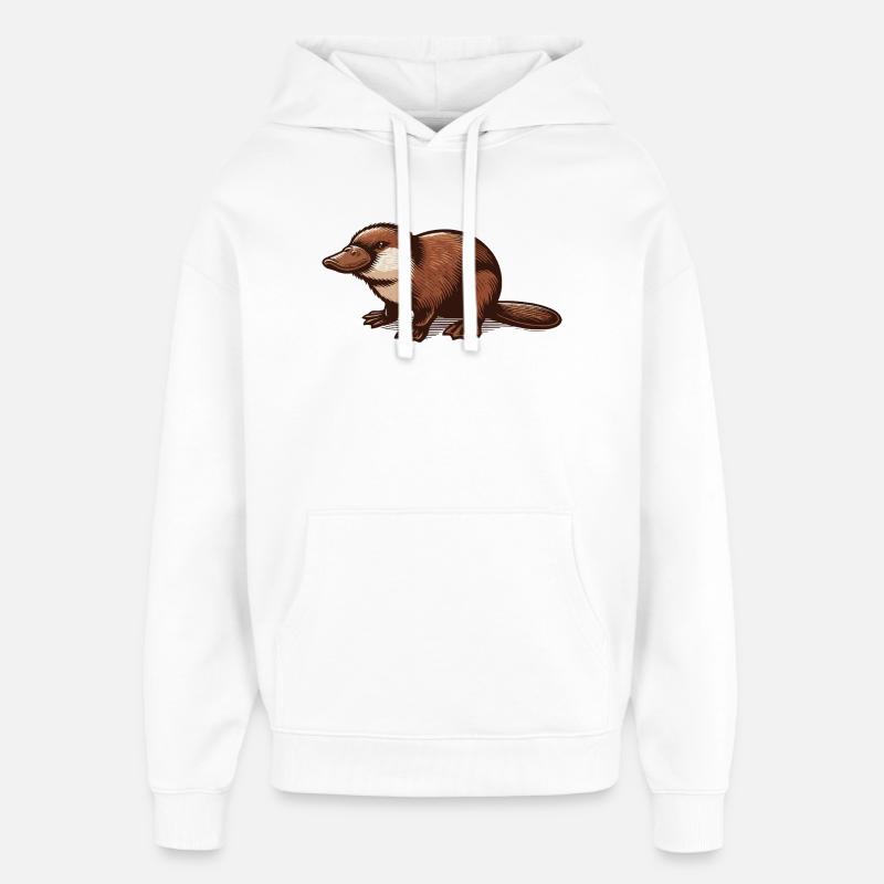 Ornithorynque - Sweat à capuche unisexe Stanley/Stella Oversized - blanc