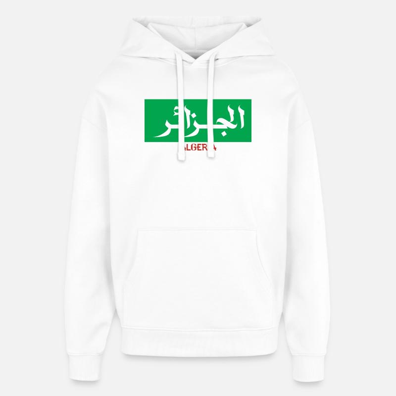 Algérie DZ en Arabe Djazayer - Sweat à capuche unisexe Stanley/Stella Oversized - blanc