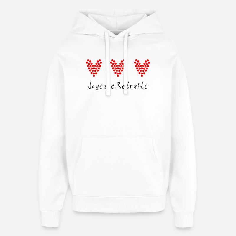 RETRAITE. RETRAITE. RETRAITEE. RETRAITE - Sweat à capuche unisexe Stanley/Stella Oversized - blanc