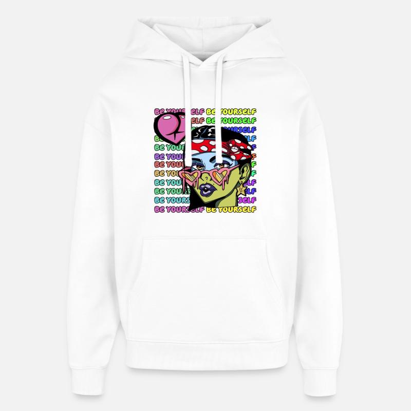 Seien Sie Sie selbst - Oversized Unisex Hoodie von Stanley/Stella - Weiß
