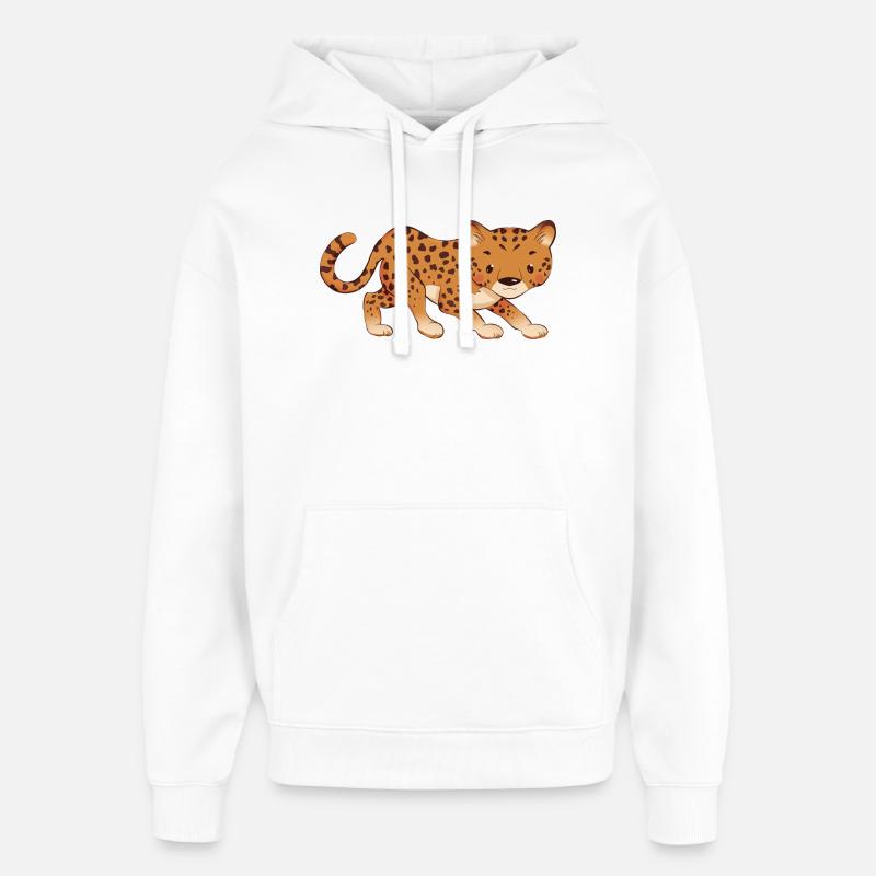 Léopard - Sweat à capuche unisexe Stanley/Stella Oversized - blanc