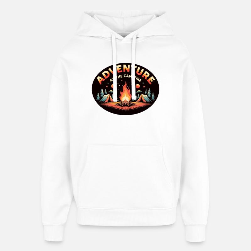 Aventure Feu de camp Rétro Camping - Sweat à capuche unisexe Stanley/Stella Oversized - blanc