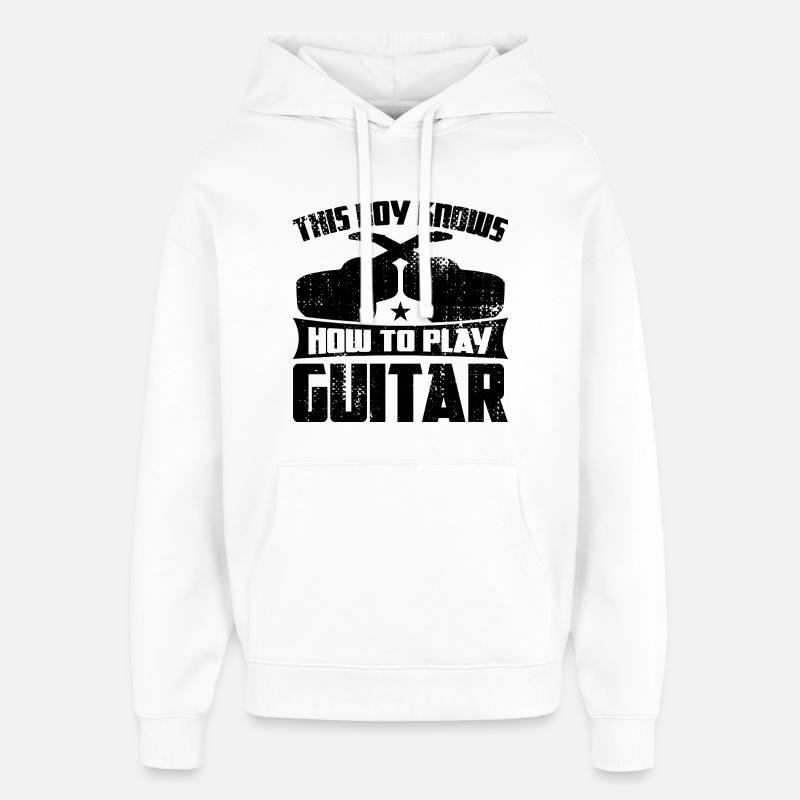 Garçon guitare - Sweat à capuche unisexe Stanley/Stella Oversized - blanc