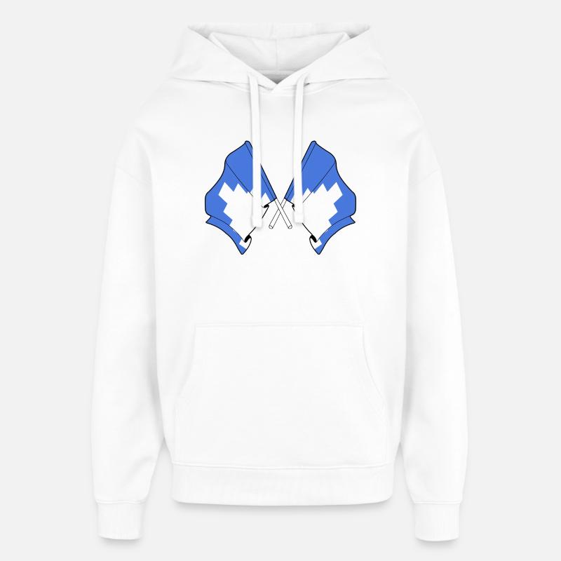 Deux drapeaux croisés d’Akershus - Sweat à capuche unisexe Stanley/Stella Oversized - blanc