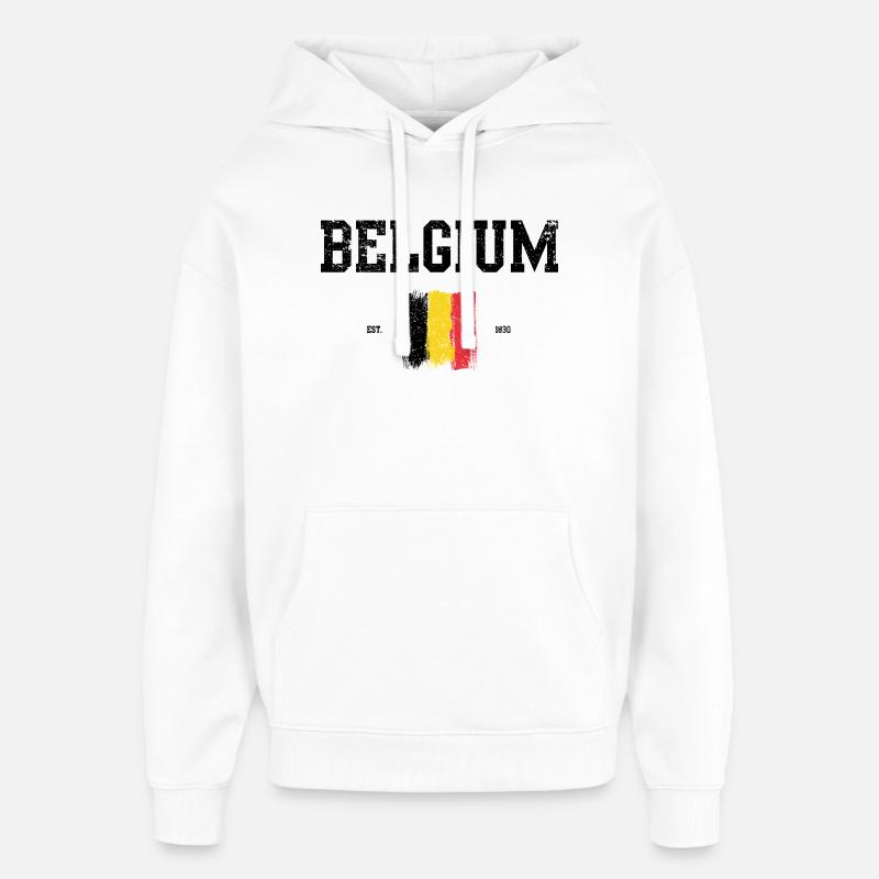 Impression d’art abstraite drapeau belge - Sweat à capuche unisexe Stanley/Stella Oversized - blanc