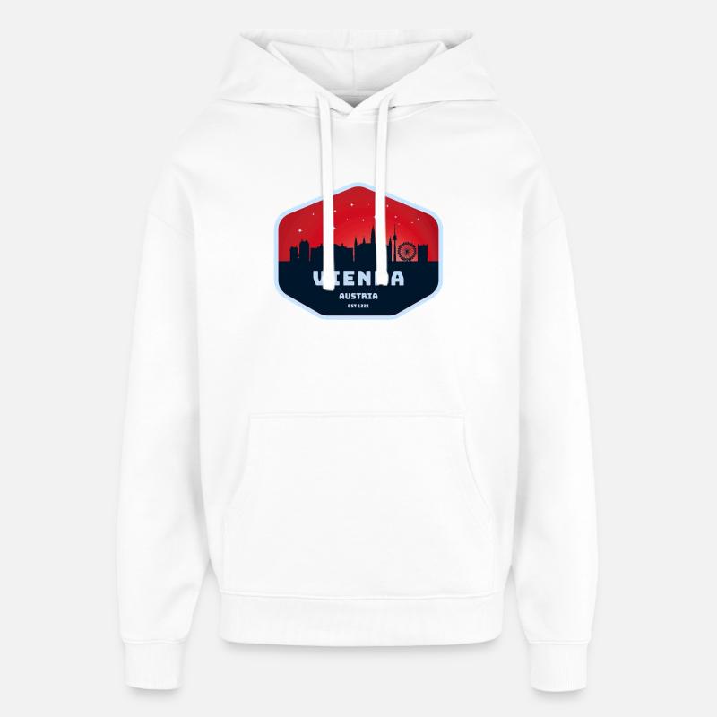 Vienna Skyline Excursion T-Shirt Design - Sweat à capuche unisexe Stanley/Stella Oversized - blanc